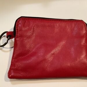 Soft leather red wallet